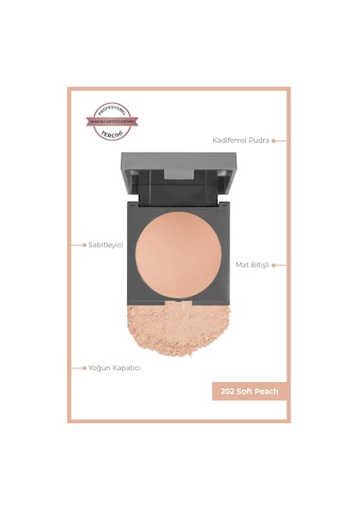 Alix Avien Mat Bitişli Sabitleyici Yoğun Kapatıcı Pudra Baked Powder 202 Soft Peach 0
