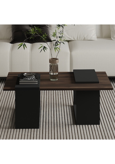 Matris Modern Orta Sehpa Geometrik Tasarım Ve Şık Detaylar Ceviz/antrasit