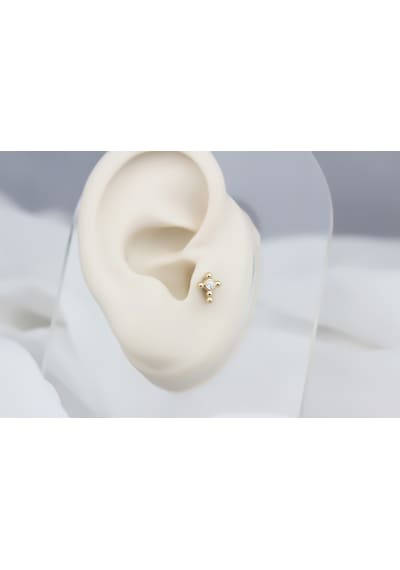 Glorria Altın Tektaştragus Piercing Sarı