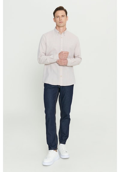 AC&Co / Altınyıldız Classics Erkek Bej Comfort Fit Rahat Kesim %100 Pamuk Gizli Düğme Yaka Desenli Gömlek Bej AC&Co / Altınyıldız Classics Erkek Bej Comfort Fit Rahat Kesim %100 Pamuk Gizli Düğme Yaka Desenli Gömlek Bej