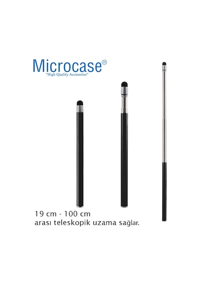 Teleskopik Stylus Akıllı Tahta Sunum Kalemi 100 cm AL3458 Siyah