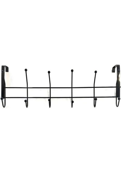Siyah Kapı Arkası Askılığı 12 Kancalı Kapı Askılığı Metal Siyah Tr Diğer
