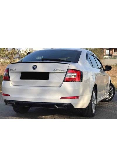 Skoda Octavia Mk3 Difüzör Difizör Plastik Parlak Siyah Egzoz Görünüm 2013-2020 Arka-difizör-bodykit-ek