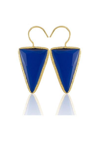 Kadir Jewellery 22 Ayar Altın Kaplama Vintage Küpe -el İşçiliği Ve Hipoalerjenik Küpe Parlement Mavisi 53256291