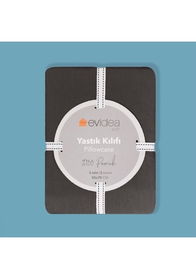 Soft Fırfırlı 2'li Yastık Kılıfı - Antrasit - 50x70 Cm Renkli