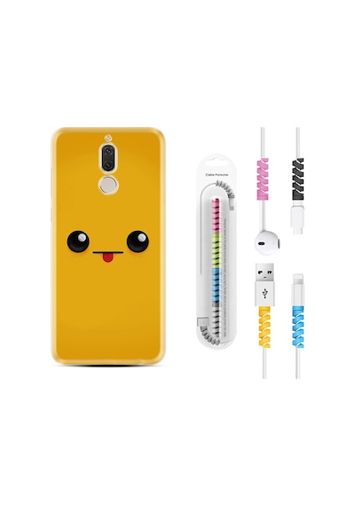 Huawei Mate 10 Lite Kılıf Kablo Koruyuculu Yellow Sweet 1817