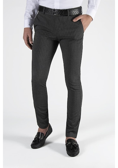 Terapi Men Erkek Antrasit Slim Fit Dik Çizgili Keten Pantolon Çok Renkli3