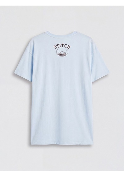 Lcw Young Mavi Stitch Baskılı Kadın Gecelik