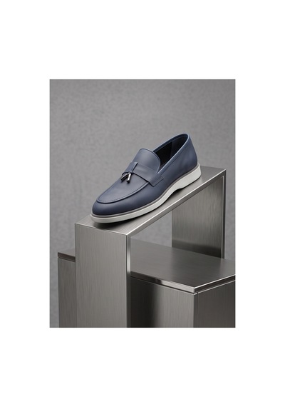 Crc Ayakkabı Handmade Lacivert Leather Men's Oxford - Executive Elite Seri