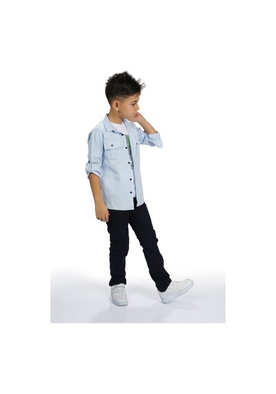 Mnk Baby & Kids Gömlek , Pantolon , T-shirt 3parça Erkek Çocuk Takım Mnk1754 001