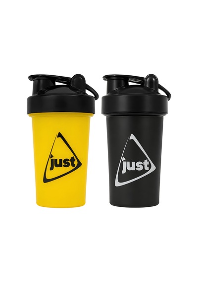Just Shaker 550 Ml Ölçekli Ve Sızdırmaz Kapaklı Protein Shaker 2'li Set Sarı+siyah Sarı-siyah