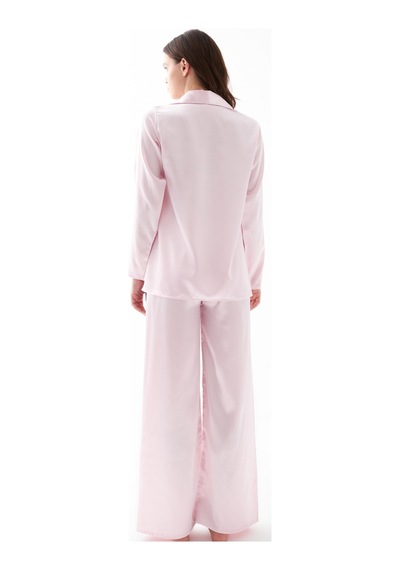 Akbeniz Kadın Pembe Oversize Saten Pijama Takımı