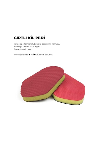 Mg Ps Yedek Cırtlı El Kil Pedi 2'li Set 12x8 Cm - Clay Pad Sponge Block