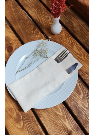 Dore Çatal Kaşık Bıçak Kılıfı 2 Lı Krem Masa Servislik
