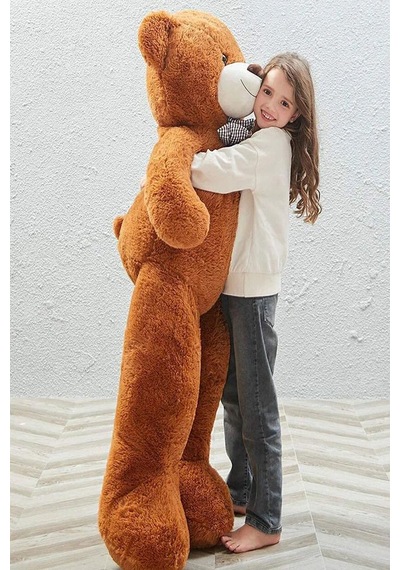 Papyonlu 180-190 Cm Dev Boy Sevimli Peluş Koca Ayı - Sevgiliye Eşe - Arkadaşa Özel Hediye Kahverengi