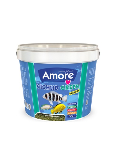 Amore Cichlid Green Granules Balık Yemi Kova 3 KG
