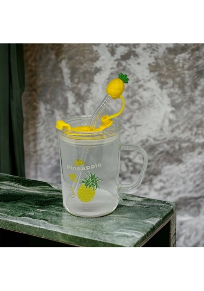 Ananas Tasarımlı Kupa Bardak Renkli