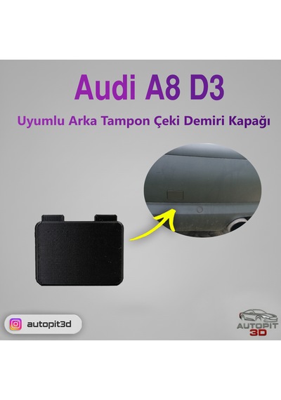 Audi A8 D3 Uyumlu Arka Tampon Çeki Demiri Kapağı