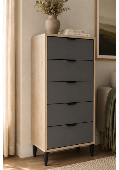 Home Liva 5 Çekmeceli Şifonyer 50x105x40 Cm Siyah - 912183181 Siyah Home Liva 5 Çekmeceli Şifonyer 50x105x40 Cm Siyah - 912183181 Siyah