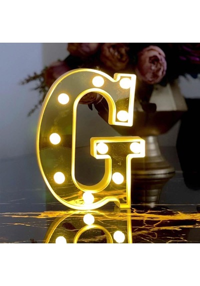 Dekoratif Led Işıklı 3d G Harfi Büyük Boy Organizasyon Doğum Günü