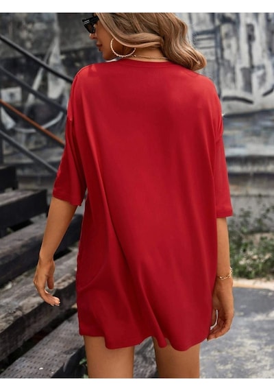 Unisex Düz Renk Oversize T-shirt 001