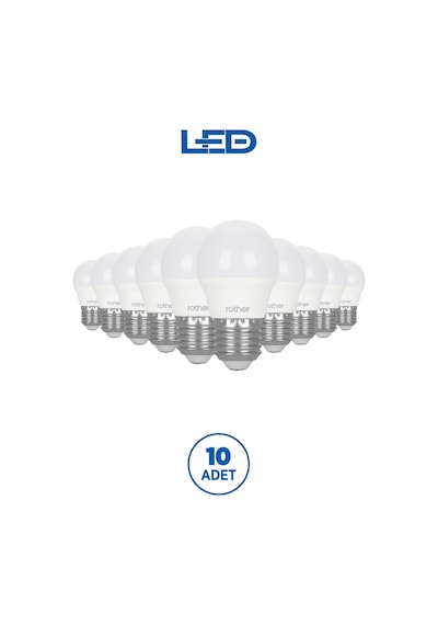 Rtl09121-10 Rother G45 Led Ampul 6w E27 470 Lümen 3000k Sarı Işık Enerji Tasarruflu Ampul 10 Adet
