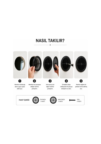 Doğalgaz Menfezi Siyah Kalorifer Ve Kombi Havalandırma Menfezi Plastik Havalandırma Izgarası