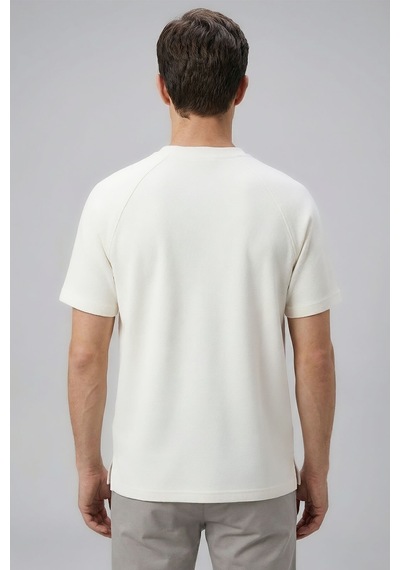 Rahat Form O Yaka 2li Paket Ekru Erkek T-shirt - 88495
