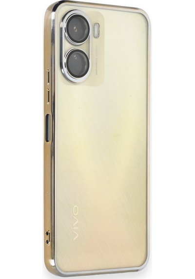 Vivo Y16 Kılıf Kamera Lens Korumalı Parlak Silikon Kapak Ryc/razer Lens - Gold Gold