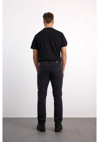 71991f-73599 Erkek Straıght Fıt Mıd Rıse Denim Pantolon 71991f-73599 Blue Black