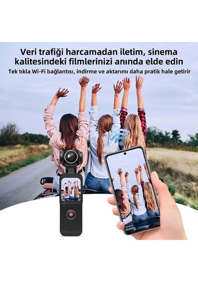 Pocket 5k Aksiyon Kamerası 4k/60fps Video, 75mp Fotoğraf, 270 Dönebilen Lensli 1.69 İnç Dokunmatik Lcd Ekranlı, 150 Geniş Açılı Wifi Destekli Mini Vlog Kamera