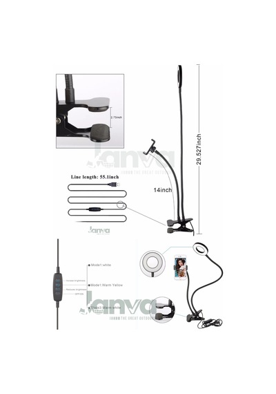 Youtuber Light Stüdyo Işığı Akrobat Selfie Led Masa Lambası Tripod Video Çekme Standı