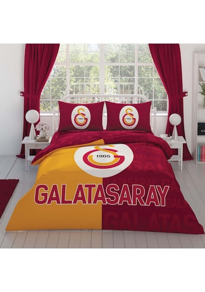 Taç Galatasaray Parçalı Logo Pamuk Nevresim Takımı Çok Renkli