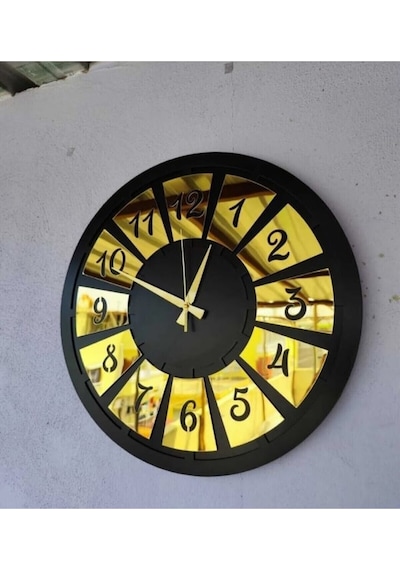 Kuaför Güzellik Merkezi 6 Mdf Kişiye Özel İsim Yazılı Duvar Saati No:32 Siyah