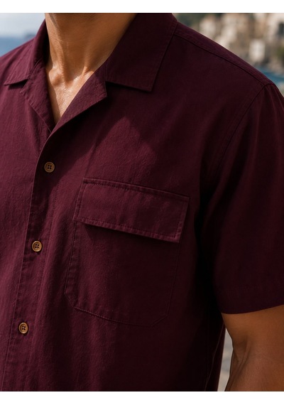 Erkek Premium Kumaş Modal Şort Slim Fit Takım Bordo 2018dngr
