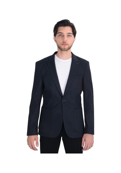 Cengiz İnler Kendinden Desenli Dikişli Kırlangıç Yaka Torba Cepli Slim Fit Erkek Ceket 001