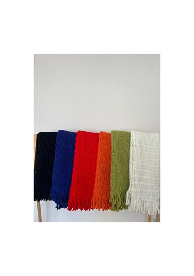 El Yapımı Siyah Puffy Atkı
