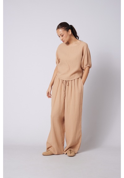 Bağcıklı Straıght Fıt Pantolon Camel