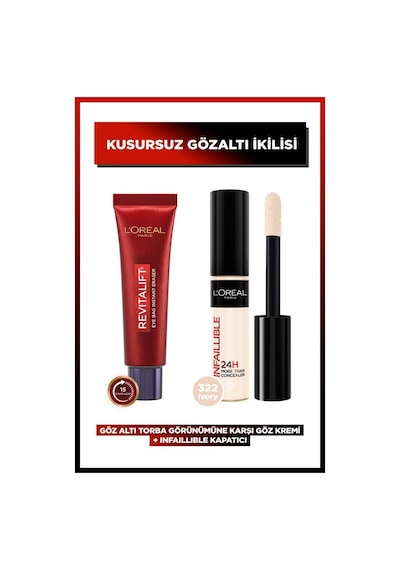 Revitalift Lazer Eyebag Göz Altı Torbalarına Karşı Göz Kremi + Infaillible Kapatıcı 322 Ivory pktlazereyebagset1-10864
