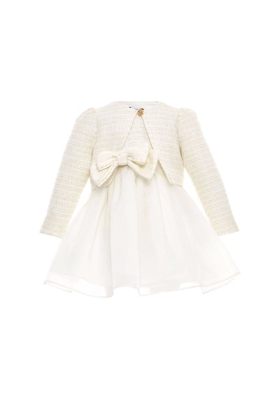 Pamina Kids Pamina Kız Bebek Bolerolu Tül Elbise Ekru 36326