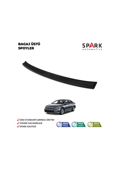 Volkswagen Passat 2015- Yılı Ve Sonrası Uyumlu Arka Bagaj Üstü Spoyler Siyah