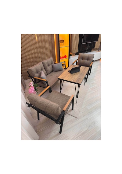 Houseart Balkon ,bahçe , Teras , Cafe ,salon , Metal Kanepe , Metal Kanepe Koltuk ,oturma Takımı 2-1-1 Masalı Takım Cappuccino Houseart Balkon ,bahçe , Teras , Cafe ,salon , Metal Kanepe , Metal Kanepe Koltuk ,oturma Takımı 2-1-1 Masalı Takım Cappuccino