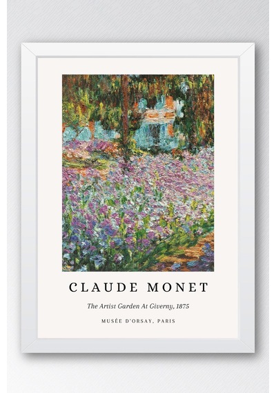 Claude Monet The Artist's Garden At Giverny Çerçeveli Tablo - Eklektik Tarz Duvar Dekoru