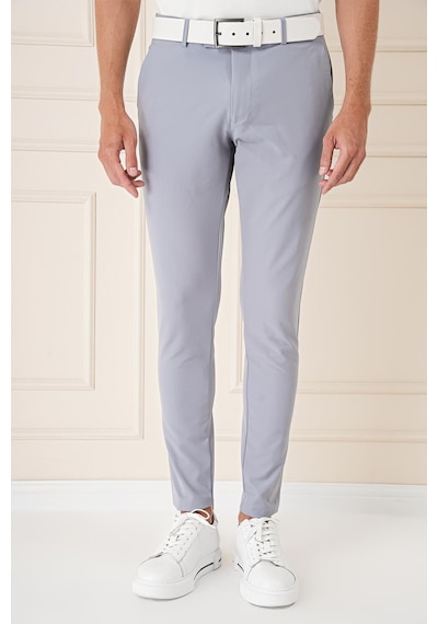 Efor Slim Fit Yan Cepli Düz Esnek Casual Gri Mavi Pantolon P 1144 Gri - Mavi
