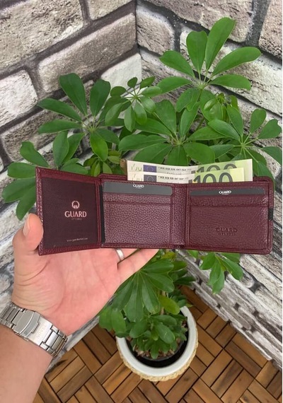 Guard Bordo Spor Şeritli Deri Erkek Cüzdanı Çok Renkli