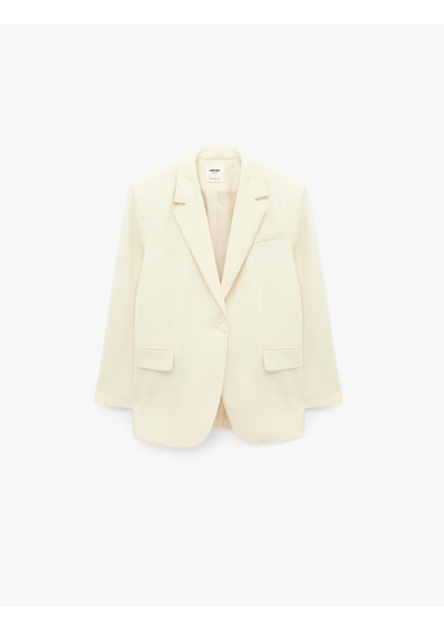 Koton Regular Fit Uzun Kollu Cep Detaylı Düğmeli Geniş Yaka Blazer Ceket Kırık Beyaz 7wak50020uw Ekru Koton Regular Fit Uzun Kollu Cep Detaylı Düğmeli Geniş Yaka Blazer Ceket Kırık Beyaz 7wak50020uw Ekru