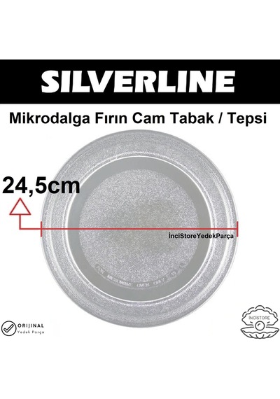 Silverline Uyumlu Esty Mikrodalga Fırın Tırnaksız Düz Cam Tabak Tepsi