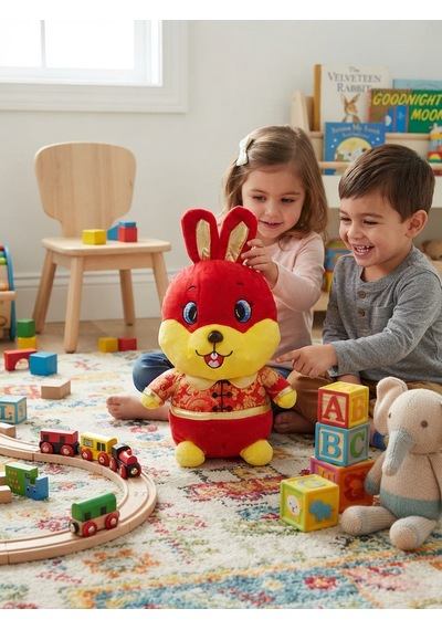Peluş Tavşan Kırmızı-40 Cm