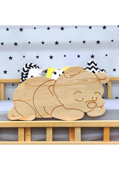 Markaawm Markaawm Ayıcıklı Montessori Yatak Ahşap Çocuk Ve Bebek Karyola Akçaağaç