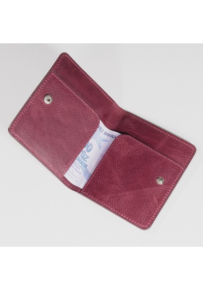 Deerderi London Vintage Deri Kartlık Bordo